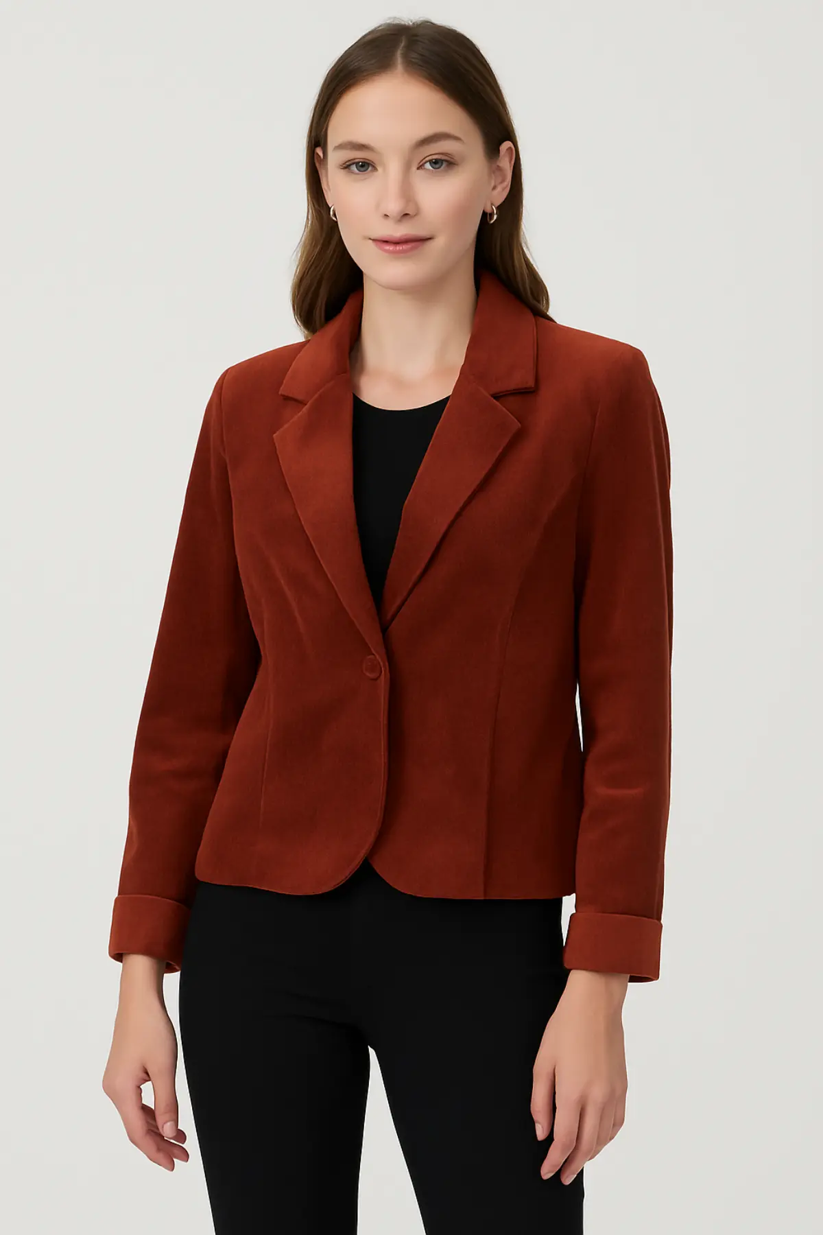 Corduroy Orange Lined Blazer - Image 3