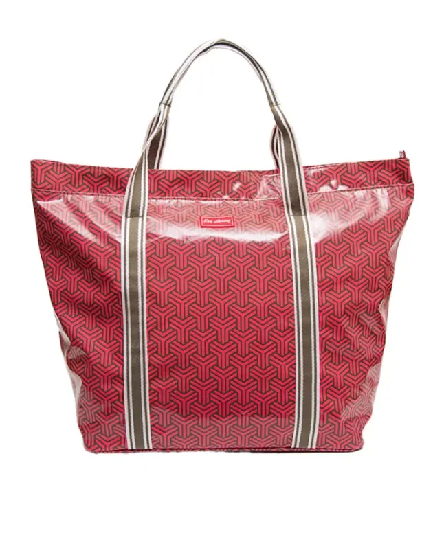 Front Olive Coral Big Beach Bag