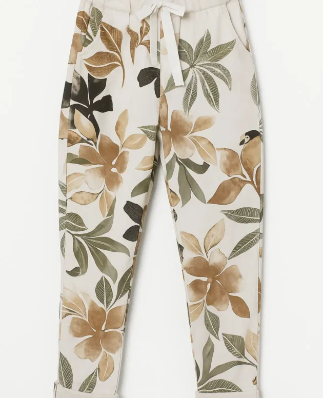 Rowen Viscose Elastane Floral Pants