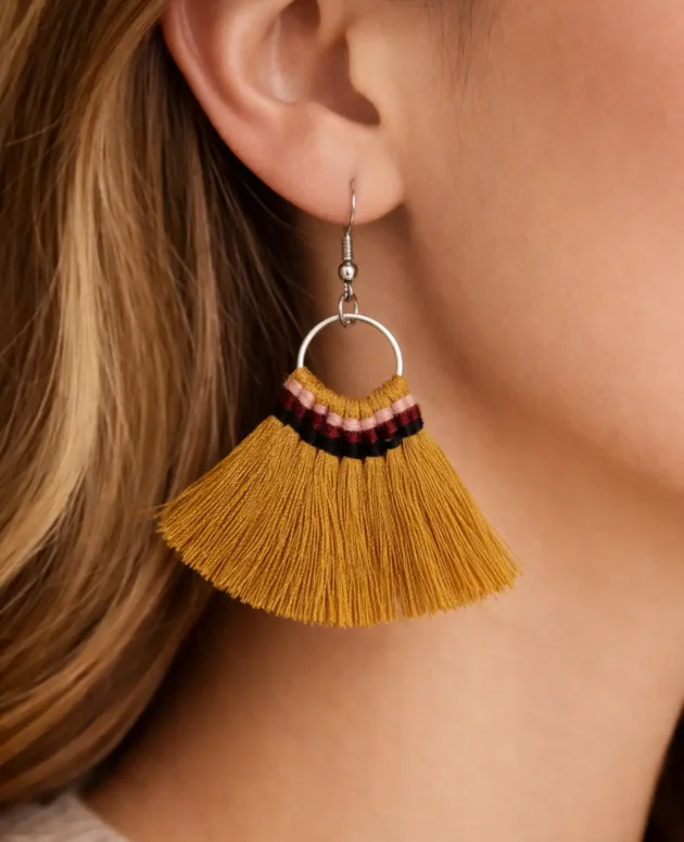 Mustard Tassel Earrings