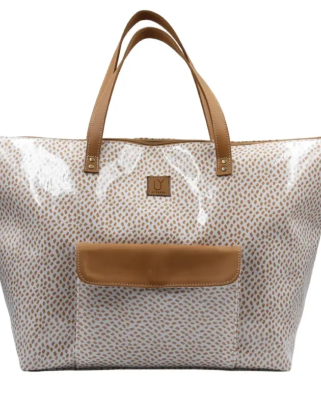 Beach Bag - Scatter Gold on White