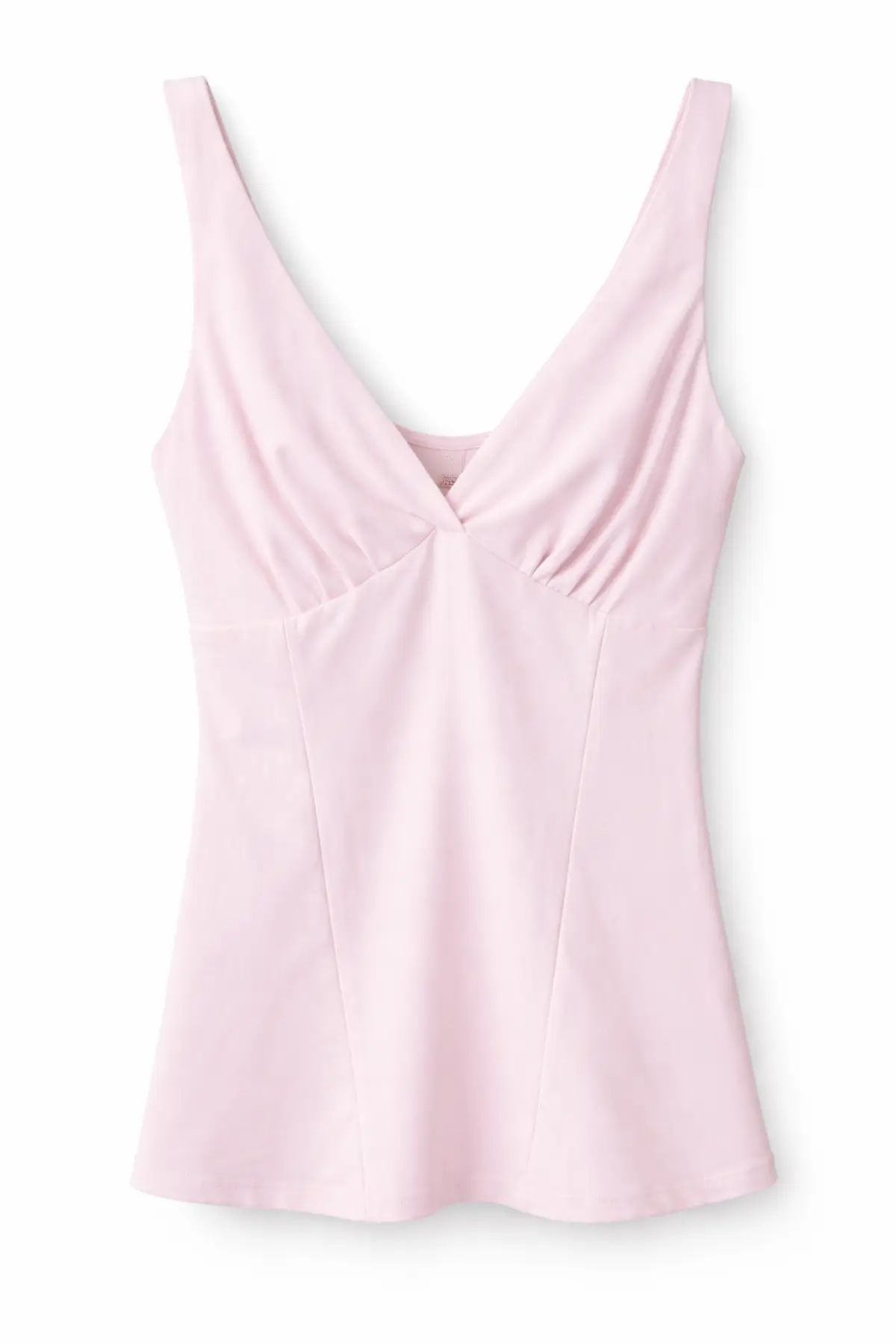 Plain Fitted Princess Panel Pixie Top