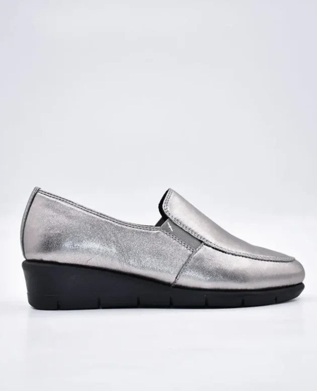 Hush Puppies Grecia Metallic Leather Silver