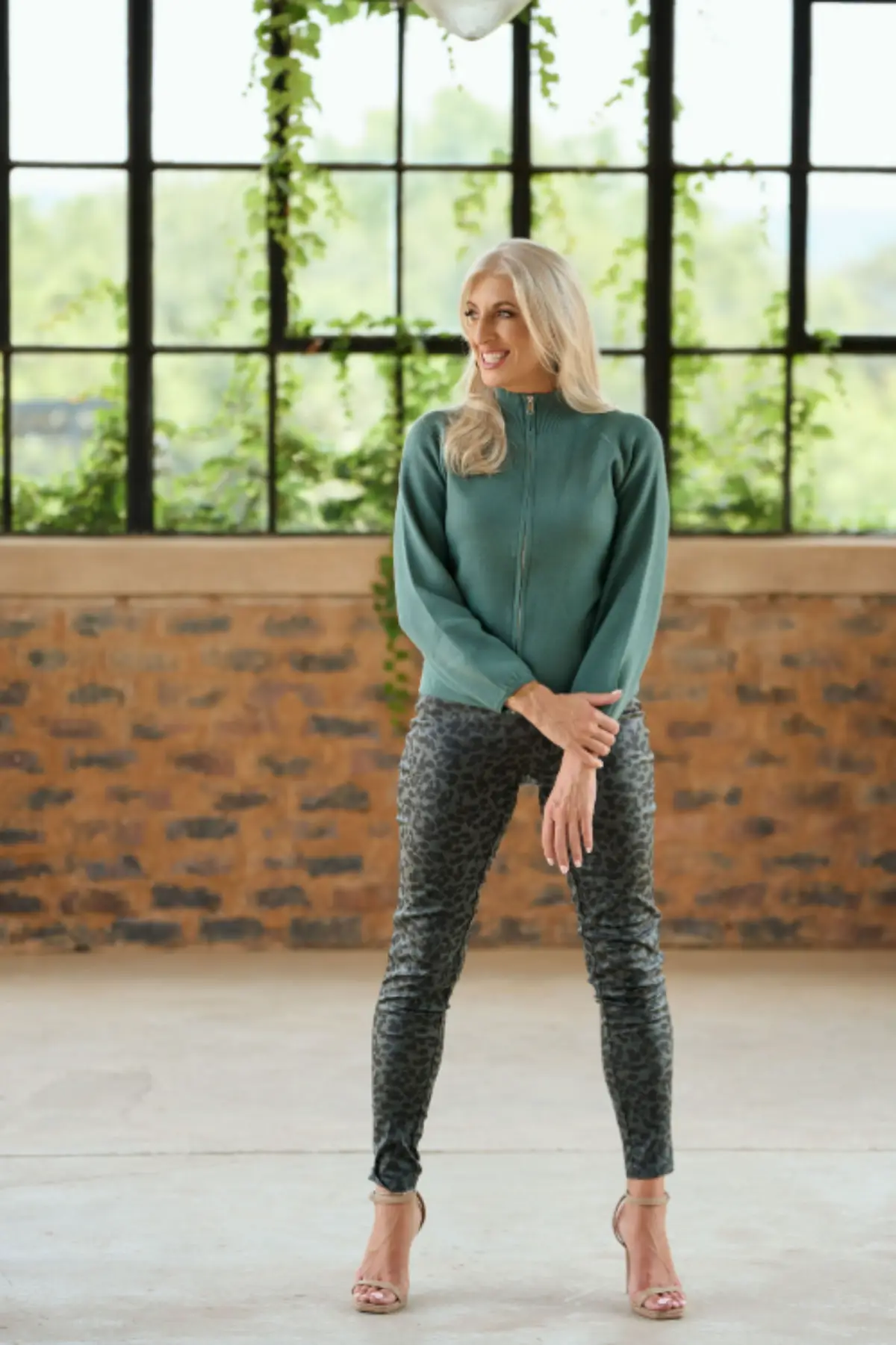 Bon Bon Leopard Leather Olive Pants