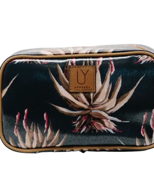 Small Toiletry Bag - Navy Aloe