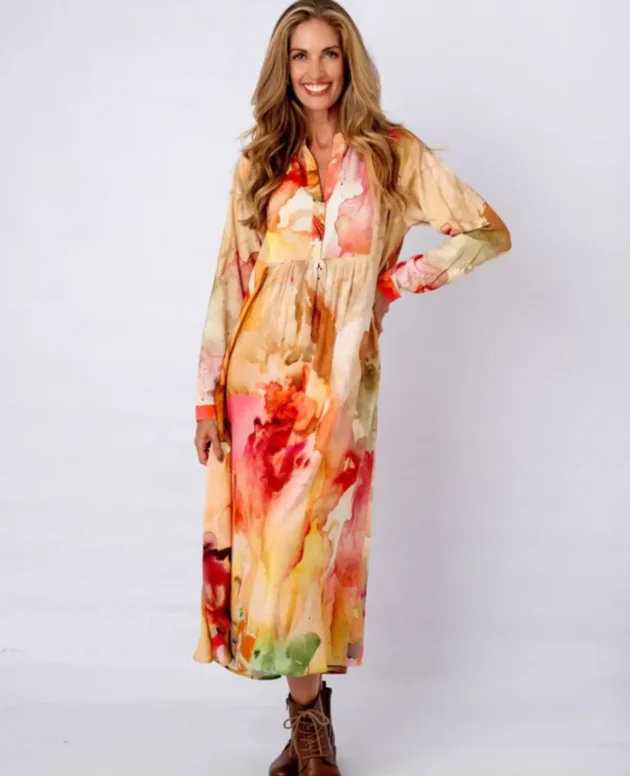 Amal Dress in Autumn Canvas