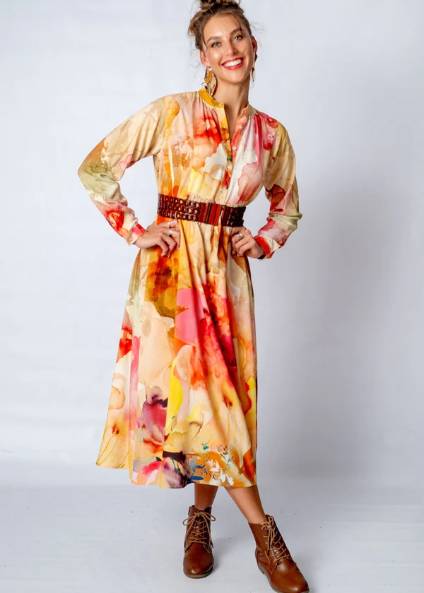 Amal Dress in Autumn Canvas - Image 3