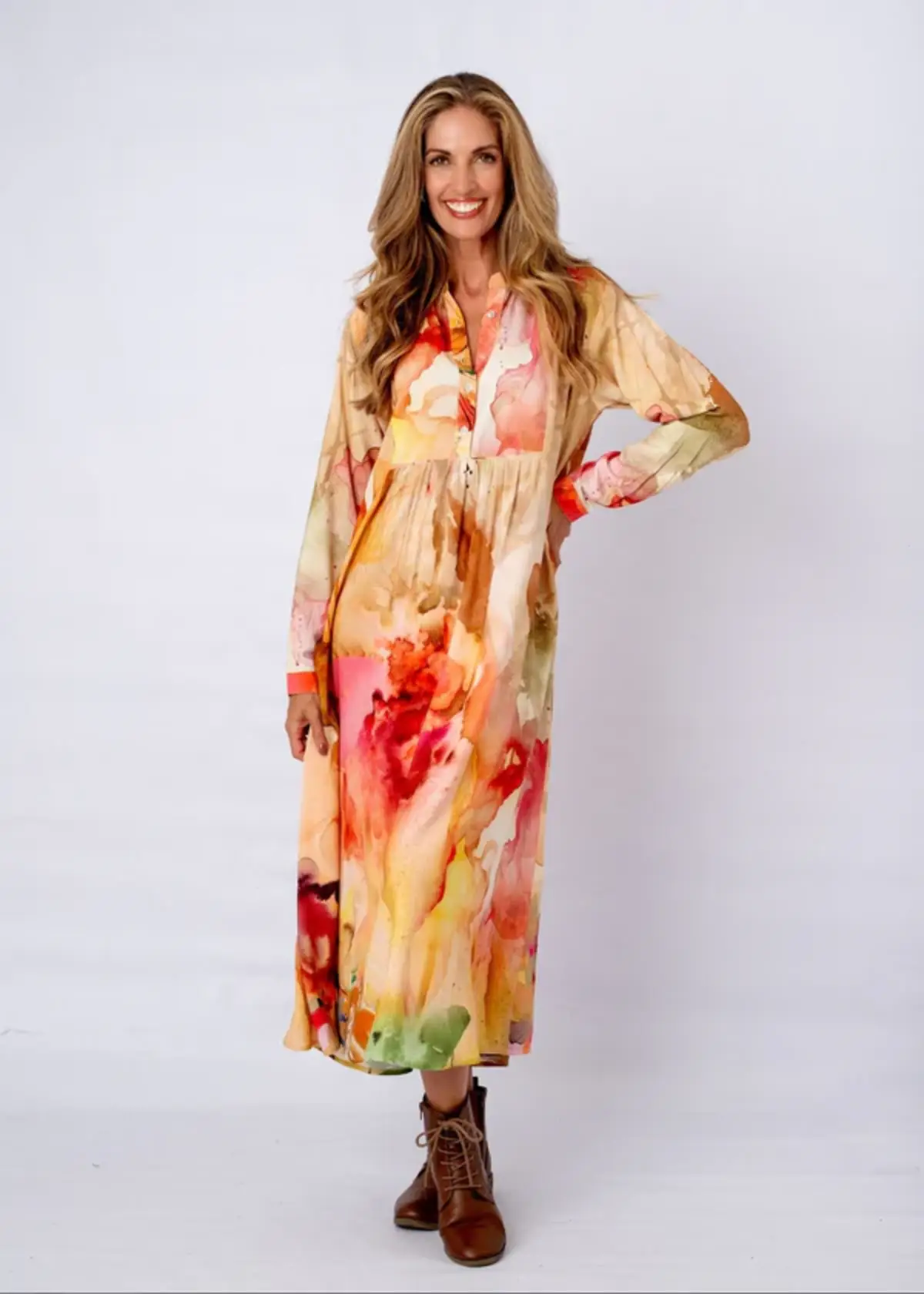 Amal Dress in Autumn Canvas