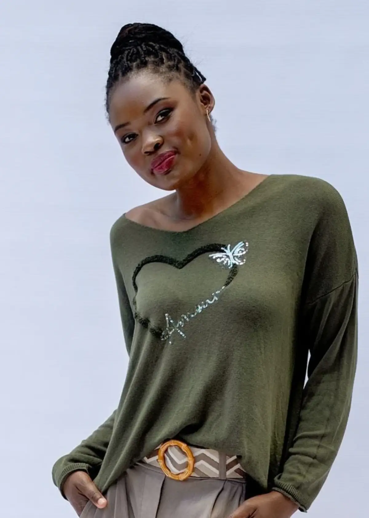 Amour Butterfly knit in Basil