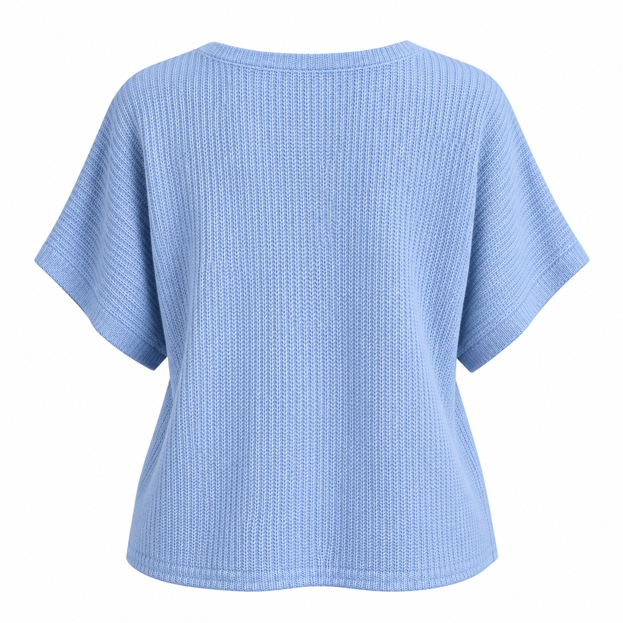 Light Blue - Renata Light Knit Short Sleeve Top - Image 2