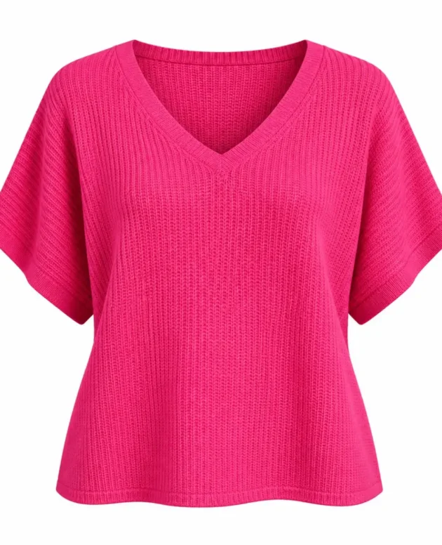 Pink - Renata Light Knit Short Sleeve Top