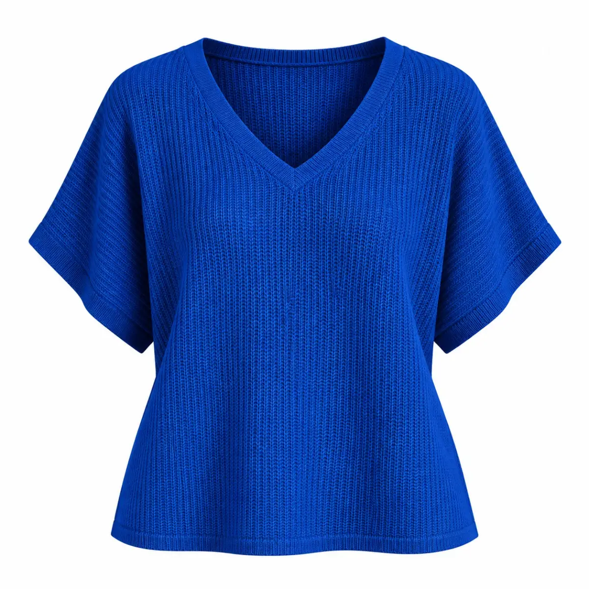 Royal Blue – Renata Light Knit Short Sleeve Top