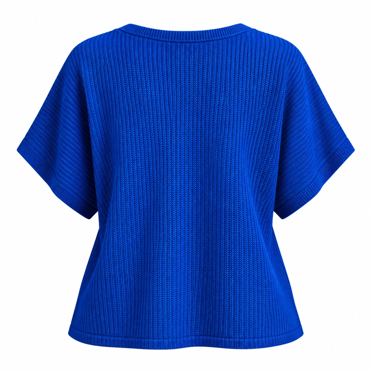 Royal Blue – Renata Light Knit Short Sleeve Top - Image 2
