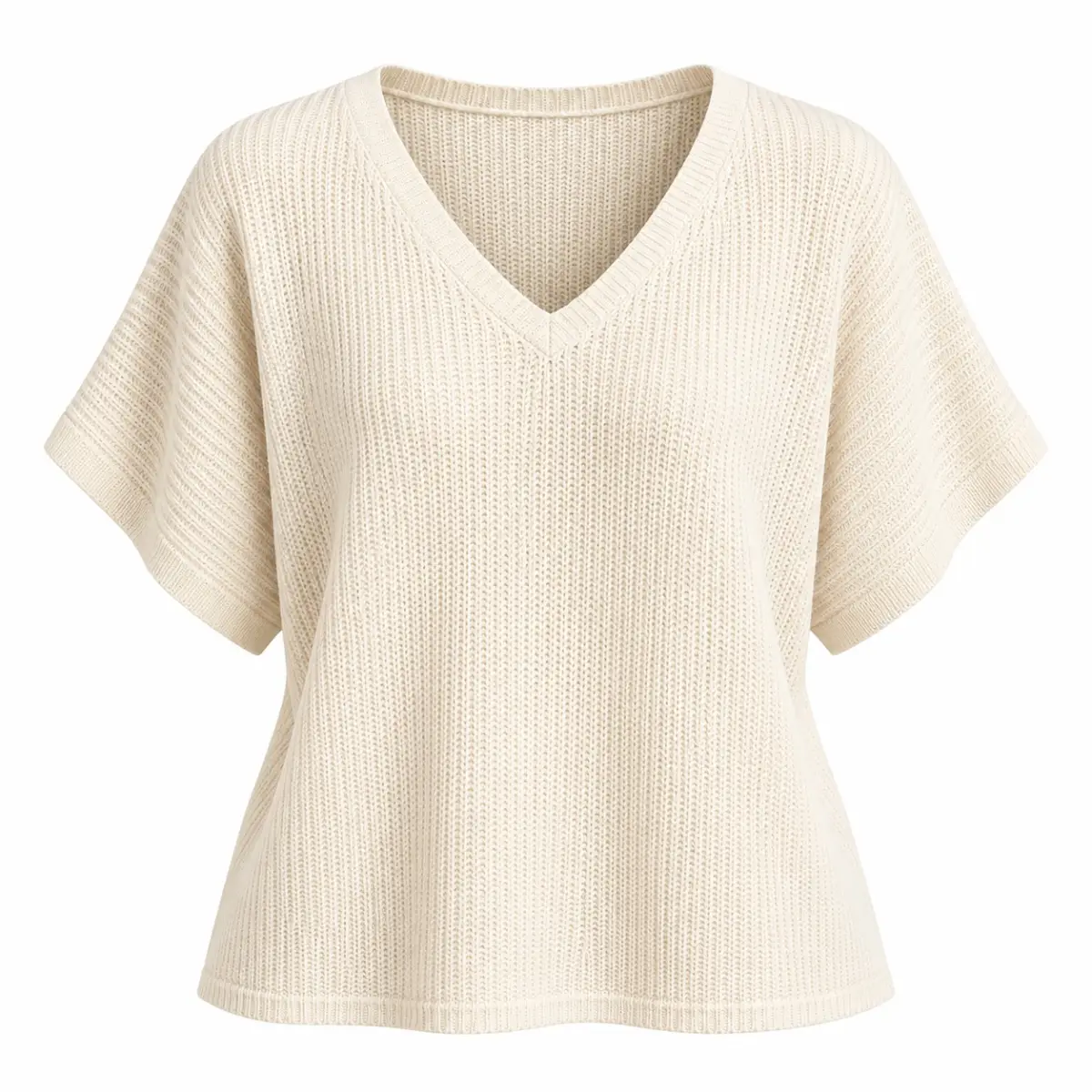 Cream – Renata Light Knit Short Sleeve Top
