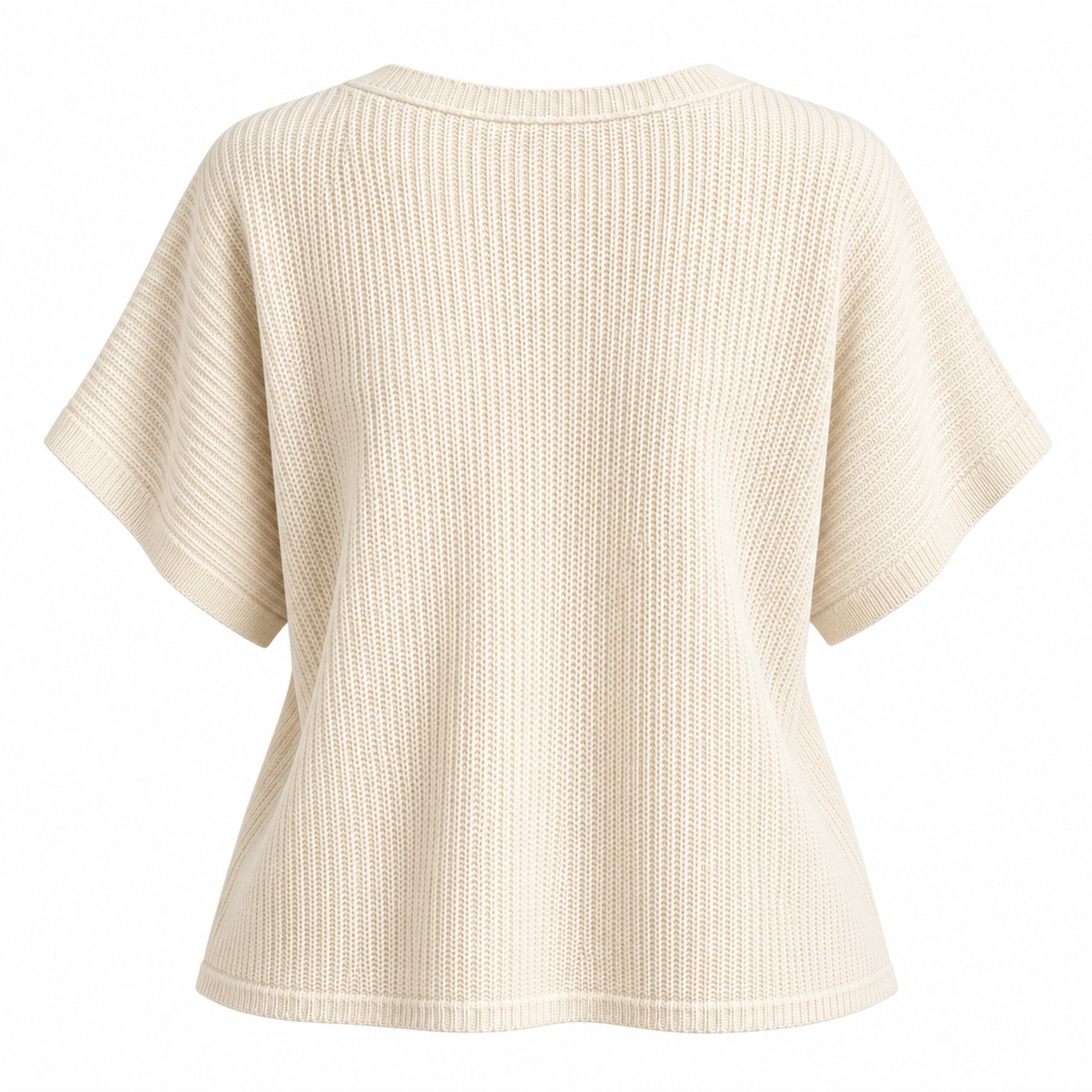 Cream – Renata Light Knit Short Sleeve Top - Image 2